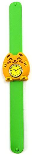 Uhren 2066 Kinder Uhr Damenuhr mit Slap Armband aus Silikon (funcat-grün)